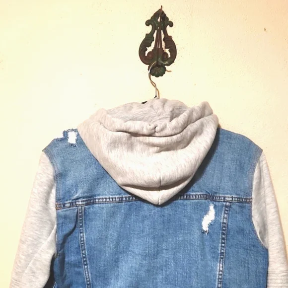 Hollister California Denim & Sweatshirt Hooded Jacket Men's Size XS